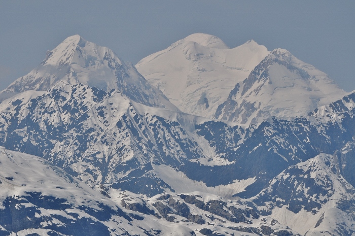 completely snowed over mountain scene